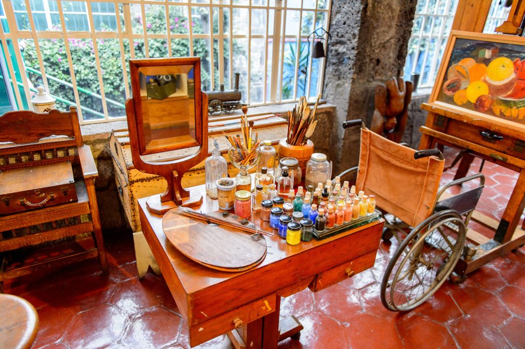Inside the Frida Kahlo museum in Mexico