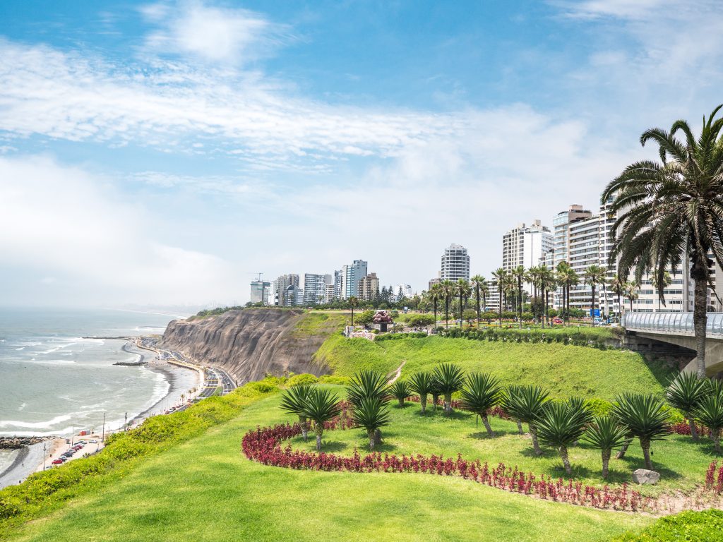 Lima Peru coastal view along Miraflores